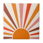 Retro Sol Burst Sunset Orange Gult Red Rosa Kakelplatta<br><div class="desc">Retro sol sprängde designen i varm rosa,  brun orange. Retro modern orange solstrålar,  morgonsolskenskonst med geometrisk abstrakt.</div>