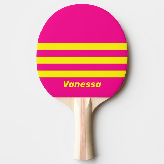 Retro Sol Försommartre över randigt med namn Pingisracket (Framsidan)