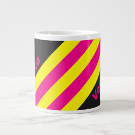Retro Sol Glöd Ränder med Namn Jumbo Mugg