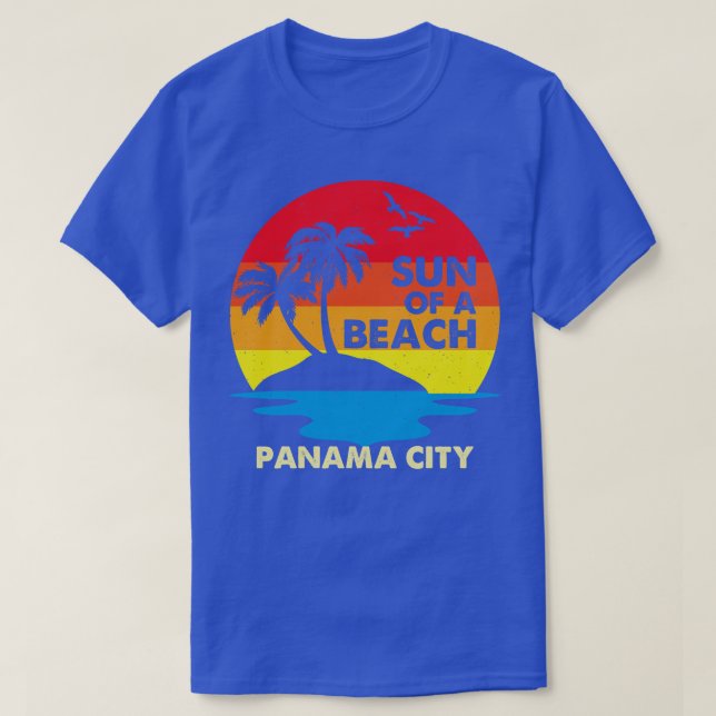 Retro Sol i Beach Panama City T Shirt (Design framsida)