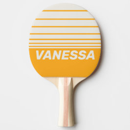 Retro Sol Kyssad Tre Horisontella Ränder med Namn Pingisracket
