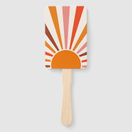 Retro Sol Rays Burst Sunset Orange Gult Red