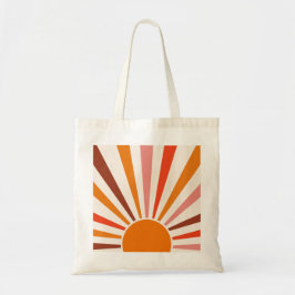 Retro Sol Rays Burst Sunset Orange Gult Red Tygkasse