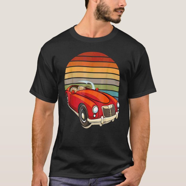 Retro Sol W Tuning & Gaming Oldtimer Car Enthusias T Shirt (Framsida)