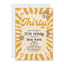 Retro Sol Wave Daisy Brown 30års födelsedag