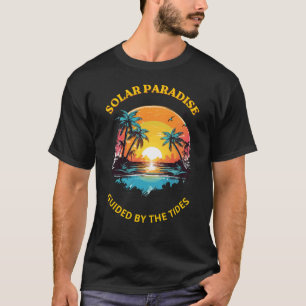 Retro Solar Paradise Styrd av Tidvattnet T-Shirt