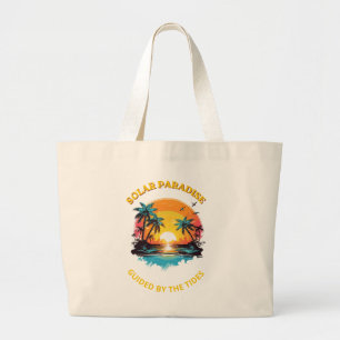 Retro Solar Paradise Styrd av Tidvattnet T-Shirt Jumbo Tygkasse