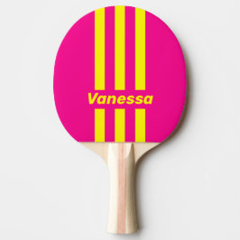 Retro Solbrända Tre Pin Streck med Namn Pingisracket