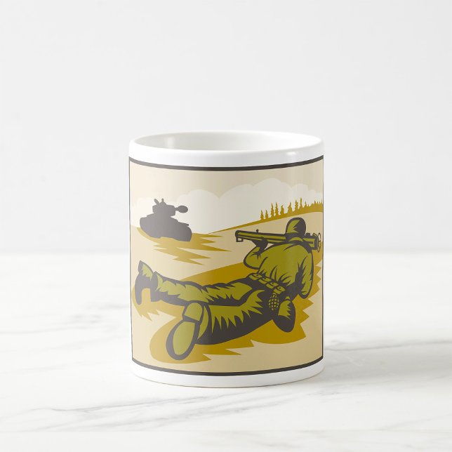Retro Soldier och Tank Kaffemugg (Skapare uppladdad)
