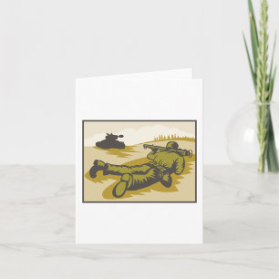 Retro Soldier och Tank Kort