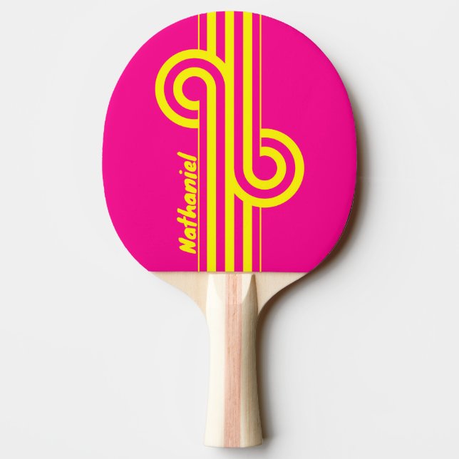 Retro soldränkt randloop med namn pingisracket (Baksidan)