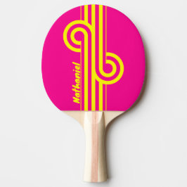 Retro soldränkt randloop med namn pingisracket