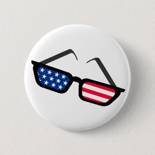 Retro solglasögon för patriotisk amerikanska knapp