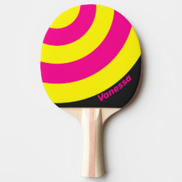 Retro Solglöd Cirkelrand med namn Pingisracket