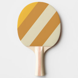 Retro Solgul Senap Djärva Ränder Pingisracket