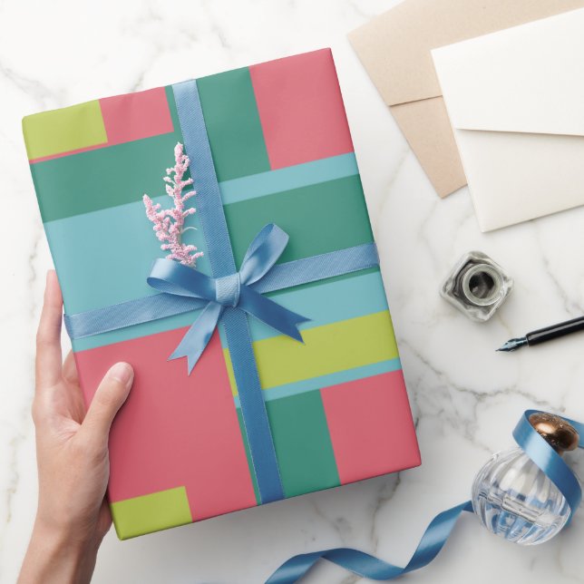 Retro Solid Block Design/Set 1 Presentpapper (Gifting)