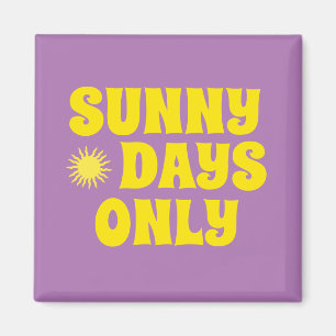 Retro Soliga Dagar Endast Citat Glad Sommar Lila Magnet