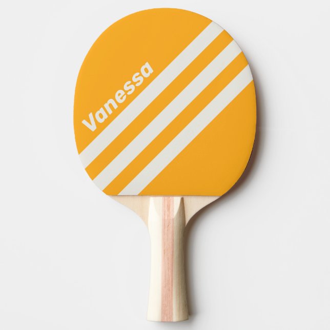 Retro Solkyssta Trevinklad Randig med Namn Pingisracket (Framsidan)