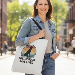 Retro Solnedding Räddningshund Förespråkare Högtid Tygkasse