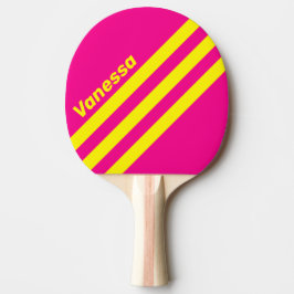 Retro Solneddränkta Trekantiga Ränder med Namn Pingisracket