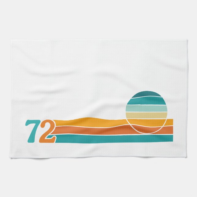 Retro solnedgång 72 kökshandduk (Horisontell)
