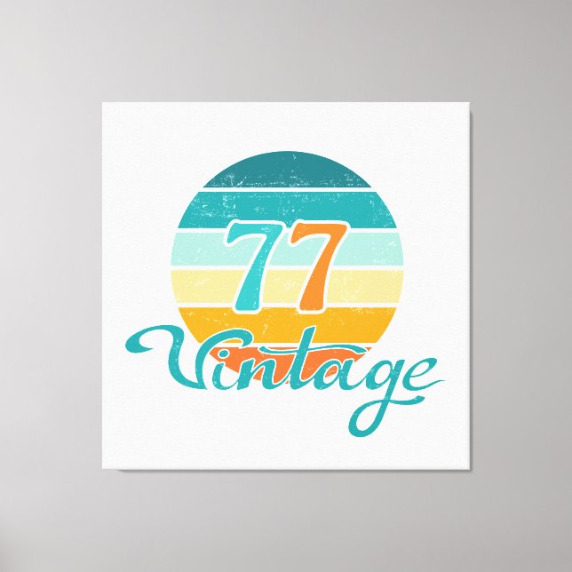 Retro Solnedgång 77 Vintage Distressed Canvastryck (Framsida)