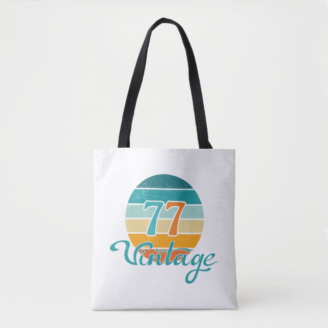 Retro Solnedgång 77 Vintage Nött Tygkasse (Framsida)