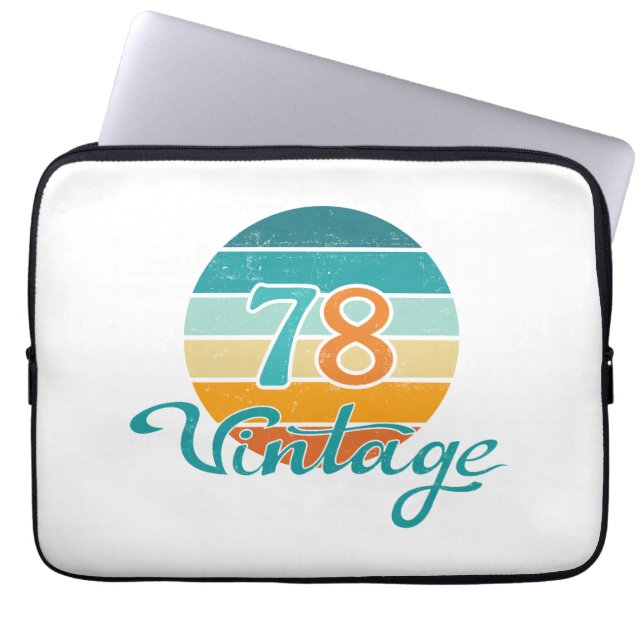 Retro Solnedgång 78 Vintage Nött Laptop Fodral (Framsidan)