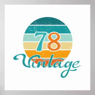 Retro Solnedgång 78 Vintage Nött Poster
