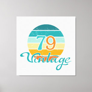 Retro Solnedgång 79 Vintage Distressed Canvastryck