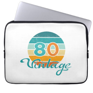 Retro Solnedgång 80 Vintage Distressed Laptop Fodral