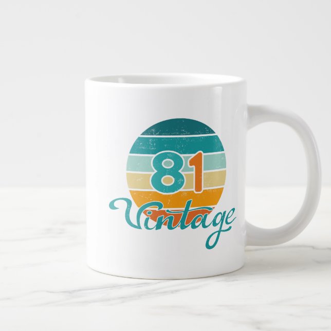 Retro Solnedgång 81 Vintage Distressed Jumbo Mugg (Höger)