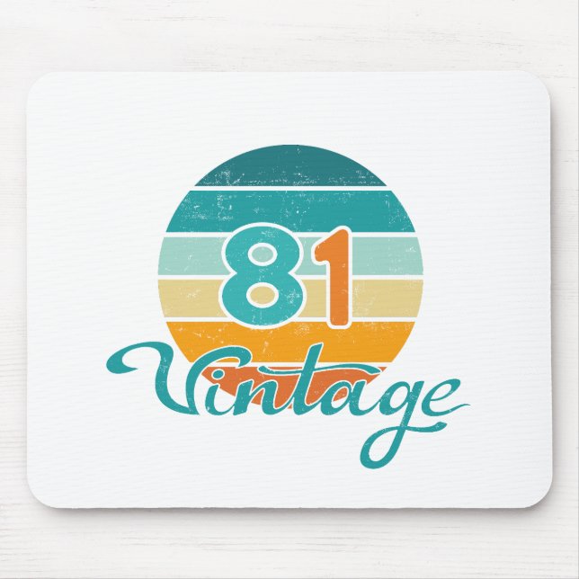 Retro Solnedgång 81 Vintage Distressed Musmatta (Framsidan)