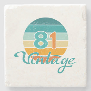 Retro Solnedgång 81 Vintage Distressed Stenunderlägg