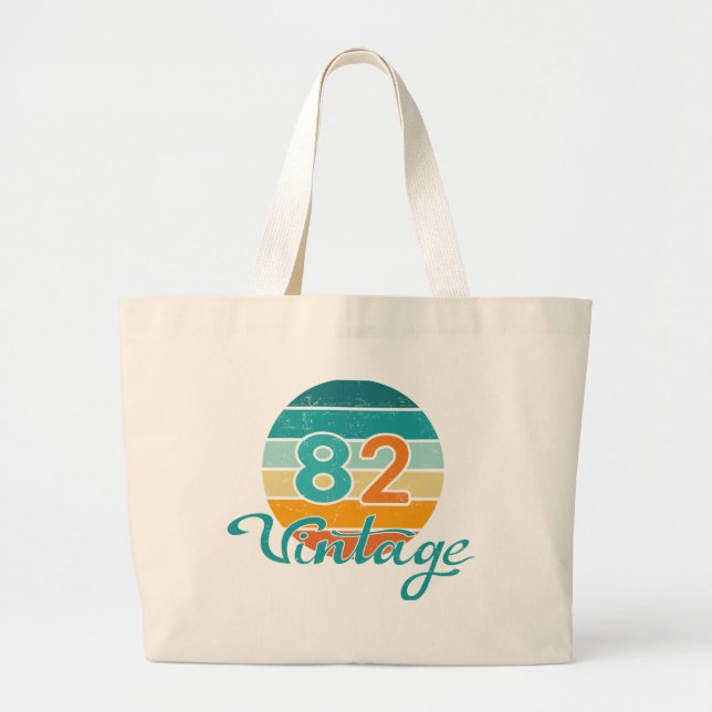 Retro Solnedgång 82 Vintage Distressed Jumbo Tygkasse (Framsidan)