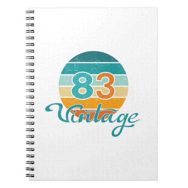 Retro Solnedgång 83 Vintage Nött Anteckningsbok (Framsidan)