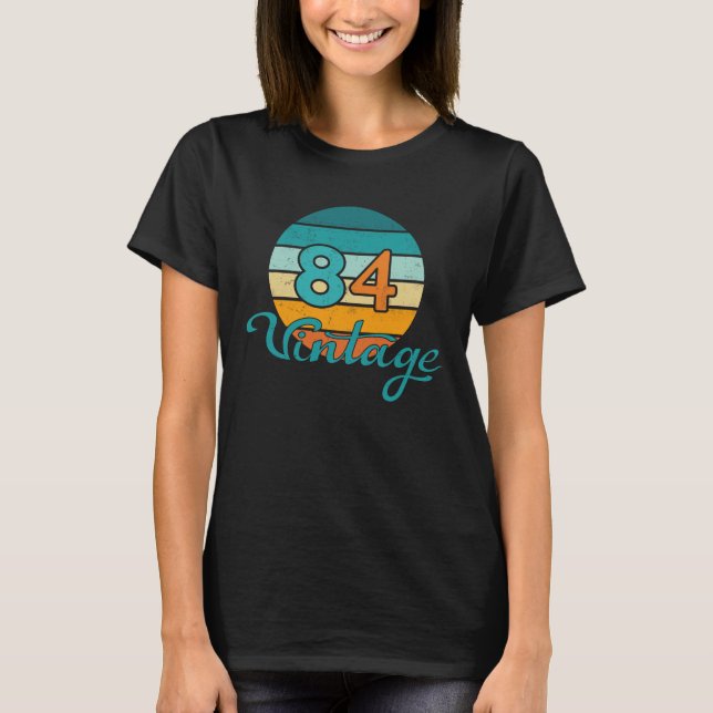 Retro Solnedgång 84 Vintage Nött T Shirt (Framsida)