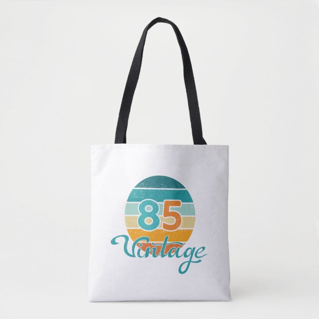 Retro Solnedgång 85 Vintage Distressed Tygkasse (Framsida)