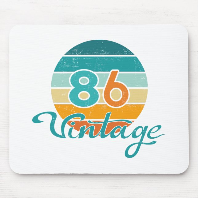 Retro Solnedgång 86 Vintage Distressed Musmatta (Framsidan)