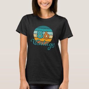 Retro Solnedgång 86 Vintage Distressed T Shirt
