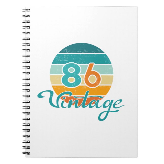 Retro solnedgång 86 Vintage slitna Anteckningsbok (Framsidan)