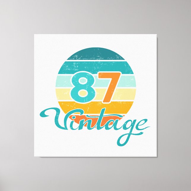 Retro Solnedgång 87 Vintage Distressed Canvastryck (Framsida)