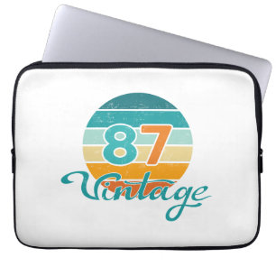 Retro Solnedgång 87 Vintage Distressed Laptop Fodral