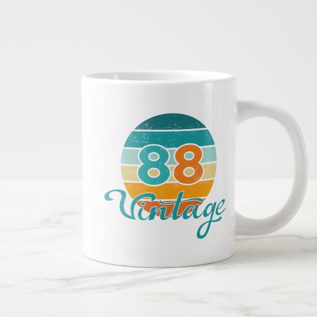 Retro Solnedgång 88 Vintage Distressed Jumbo Mugg (Höger)