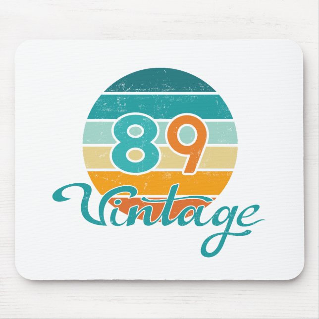 Retro Solnedgång 89 Vintage Distressed Musmatta (Framsidan)