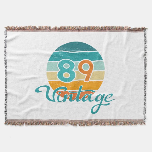 Retro solnedgång 89 Vintage slitna Filt (Framsidan)