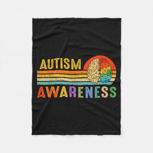Retro solnedgång Autism Medvetenhet Neurodiversite Fleecefilt