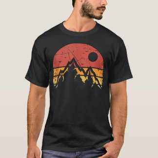 Retro Solnedgång Berg Äventyr Utomhus T Shirt