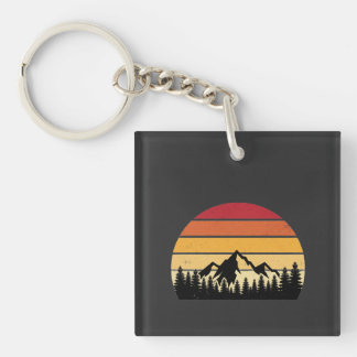 Retro Solnedgång Bergslandskap | Vintage Natur