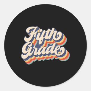 Retro solnedgång femte klass lärare och elev Byck Runt Klistermärke